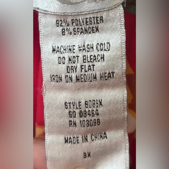 Caren Sport Red Floral Chain Design Ruffled Bodysuit Size 3X - Picture 4 of 12